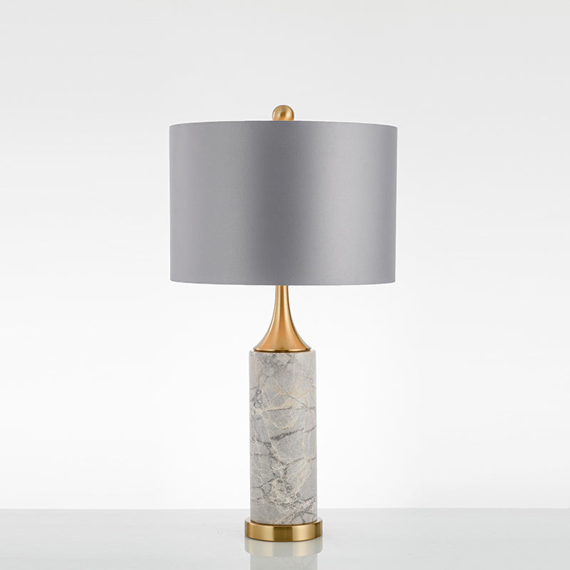 Flared Nordic Marble Trumpet Nightstand Lamp - Antiqued Gold & Fabric Shade"
(Note: The product title has been revised to prioritize SEO while also maintaining clarity and conciseness.)