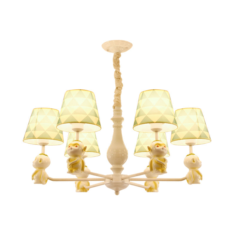 Yellow Nordic Pendant Lights - Fabric Tapered Shade Hanging Lights for Living Room