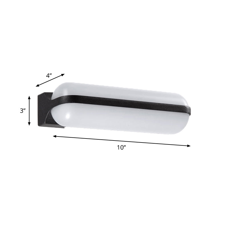 Modern Black Acrylic Wall Sconce with Flush Capsule Design and Half-Bulb Mounting