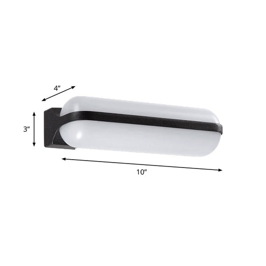 Modern Black Acrylic Wall Sconce with Flush Capsule Design and Half-Bulb Mounting