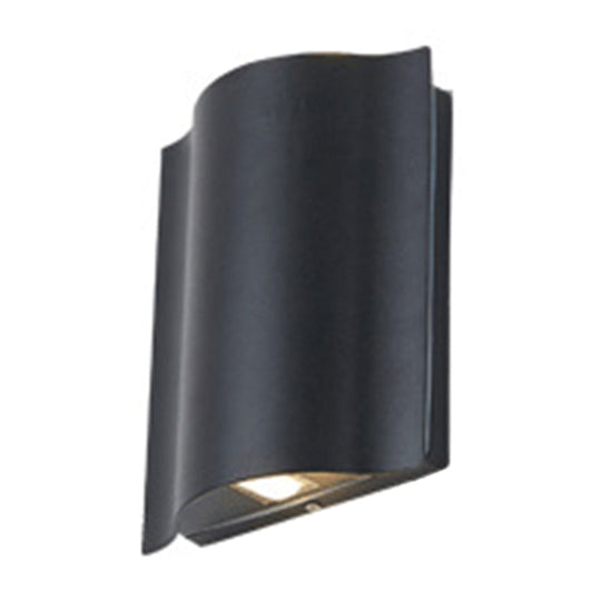 Modern Black LED Patio Sconce Lamp - 2/4/6-Light Flush Mount Wall Light with Wavy Metal Shade, Warm/White Light