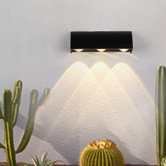 Contemporary LED Wall Sconce – Black Metal Shade, Flush Mount Design