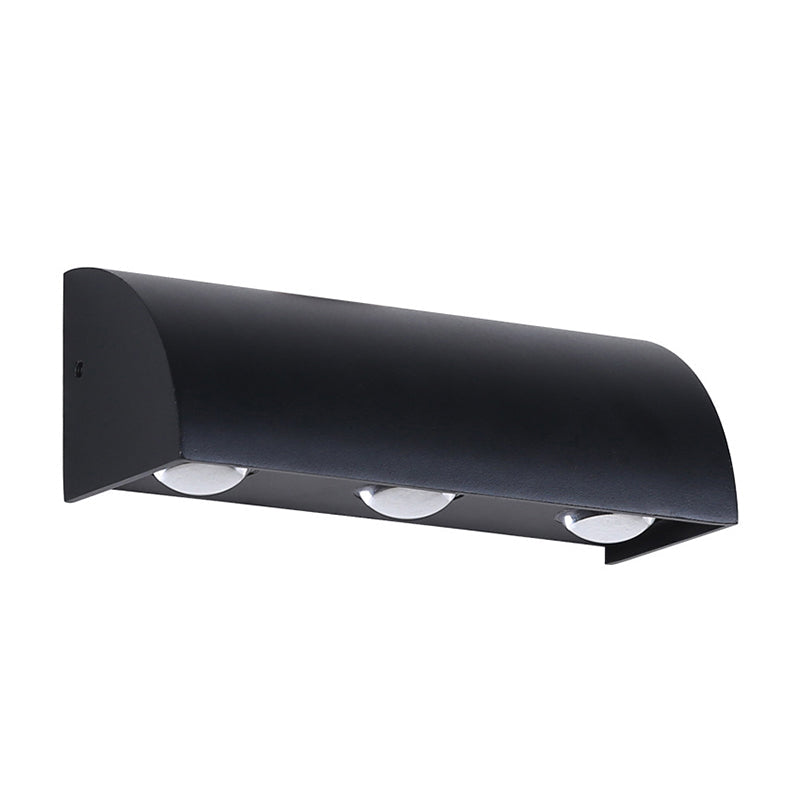 Contemporary LED Wall Sconce – Black Metal Shade, Flush Mount Design
