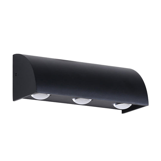 Contemporary LED Wall Sconce – Black Metal Shade, Flush Mount Design