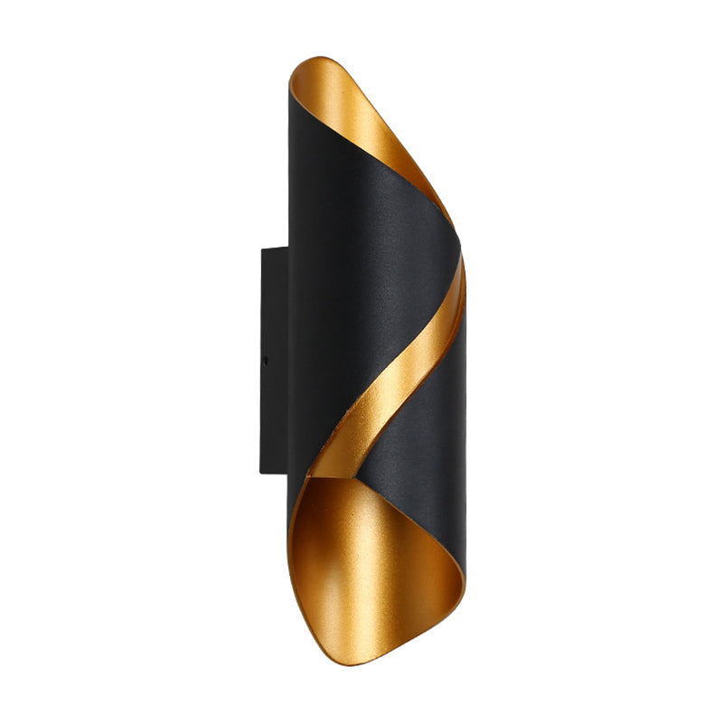 Metal Wall Light with Post-Modern LED Technology, Black & Gold Finish