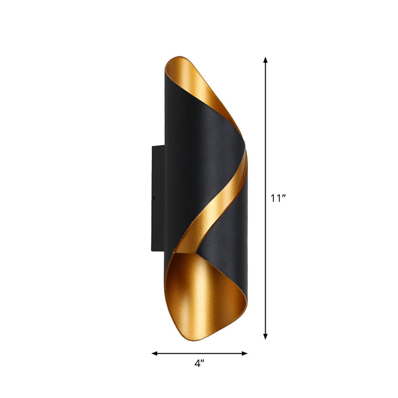 Metal Wall Light with Post-Modern LED Technology, Black & Gold Finish