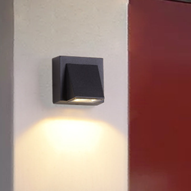 Minimalist Triangle Aluminum Flush Wall Sconce - Small/Large - Black - Corridor Lamp