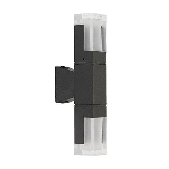 Minimalist LED Courtyard Wall Lamp in Black, with Warm/White Light and Acrylic 1/2 Head Sconce