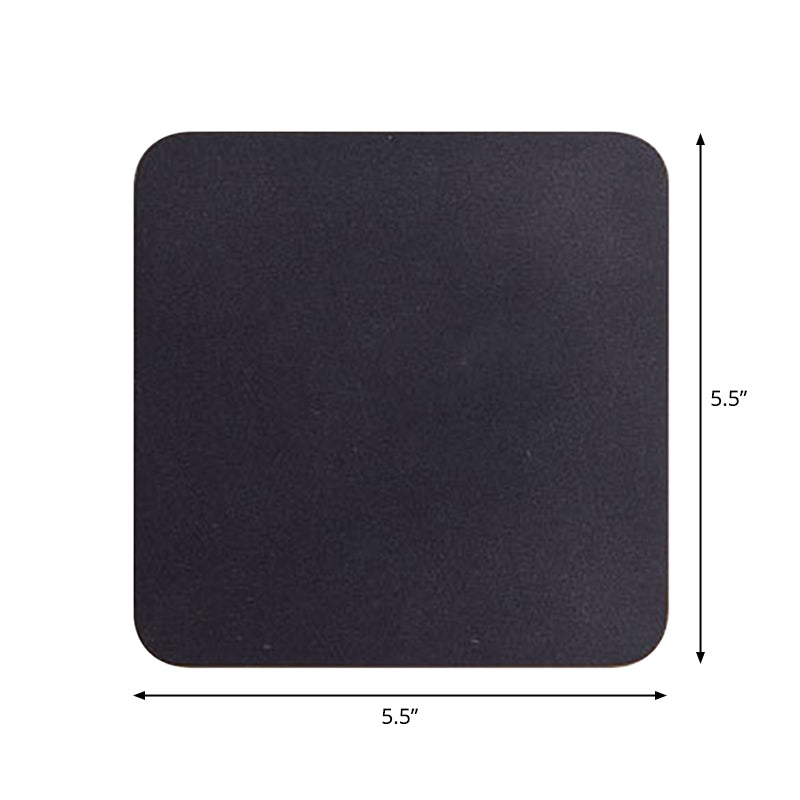 Minimalist Aluminum Flush Mount Wall Lamp with LED Sconce Light for Hallways - Black