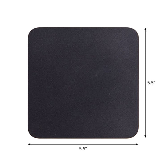 Minimalist Aluminum Flush Mount Wall Lamp with LED Sconce Light for Hallways - Black