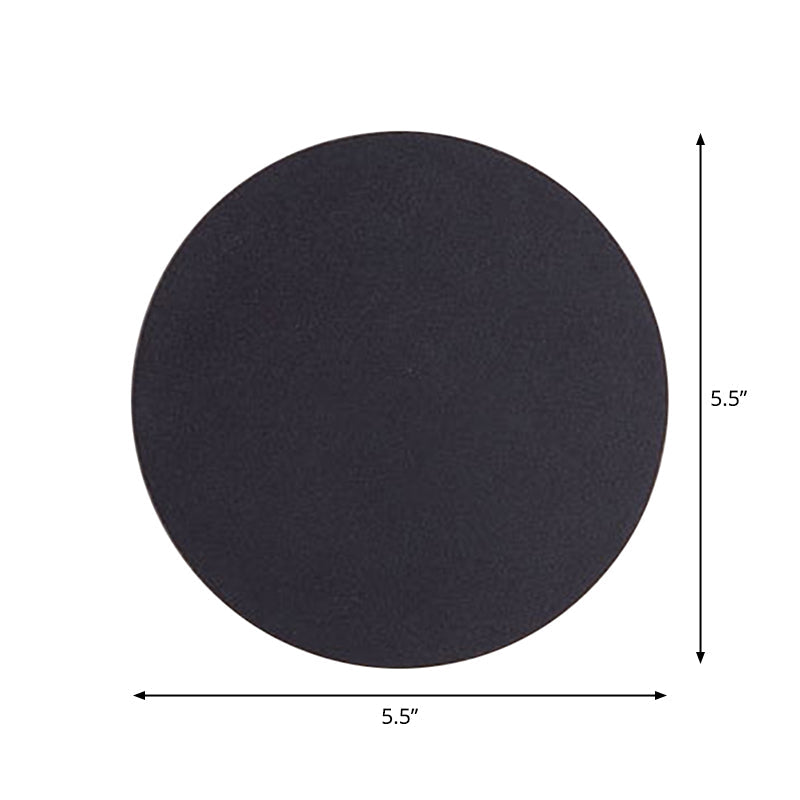 Minimalist Aluminum Flush Mount Wall Lamp with LED Sconce Light for Hallways - Black