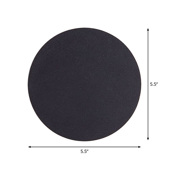 Minimalist Aluminum Flush Mount Wall Lamp with LED Sconce Light for Hallways - Black