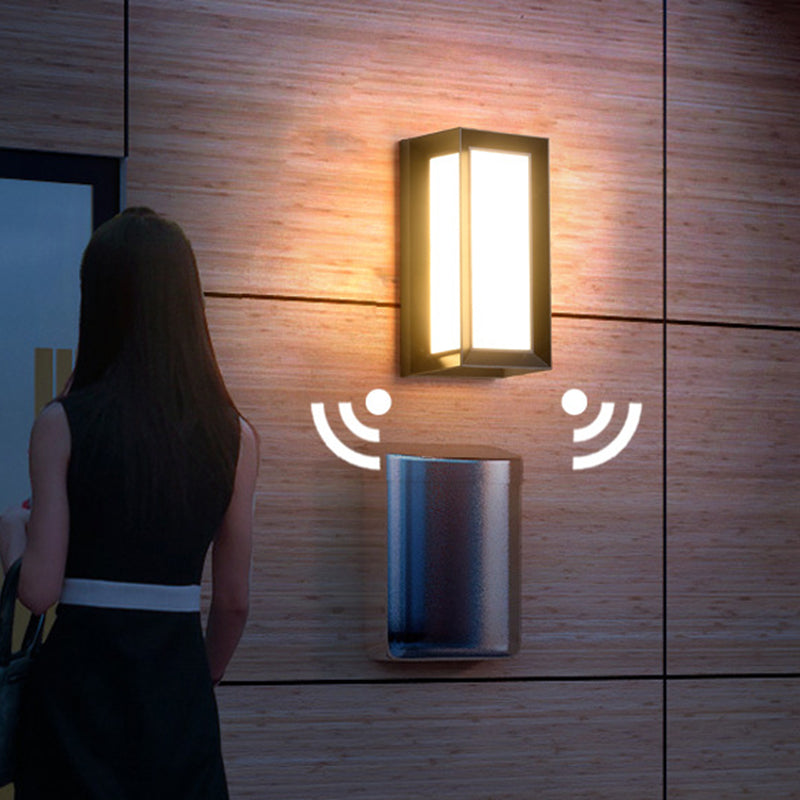 Modern Sound-Activated LED Wall Sconce in Black