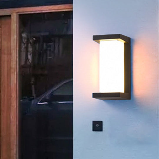 Modern Sound-Activated LED Wall Sconce in Black