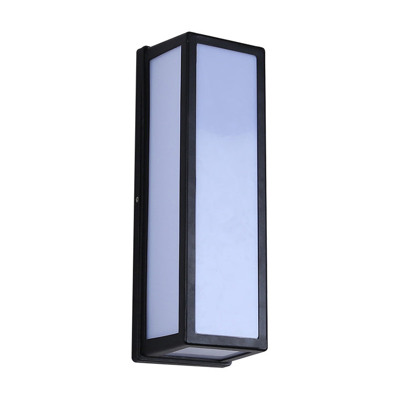 Rectangular Patio Sconce - Plastic LED Wall Light - Small/Large - Black