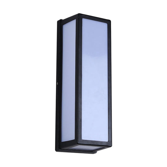 Rectangular Patio Sconce - Plastic LED Wall Light - Small/Large - Black