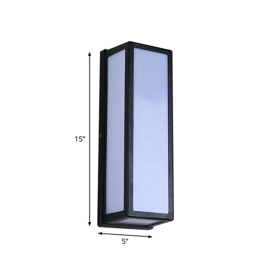 Rectangular Patio Sconce - Plastic LED Wall Light - Small/Large - Black