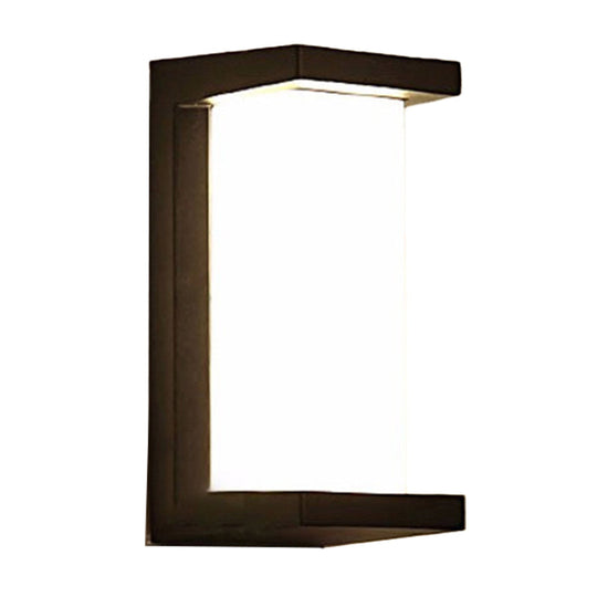 Contemporary Black LED Wall Lamp for Courtyard - Flush Mount Sconce