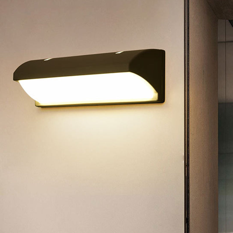 Contemporary Black LED Wall Lamp for Courtyard - Flush Mount Sconce