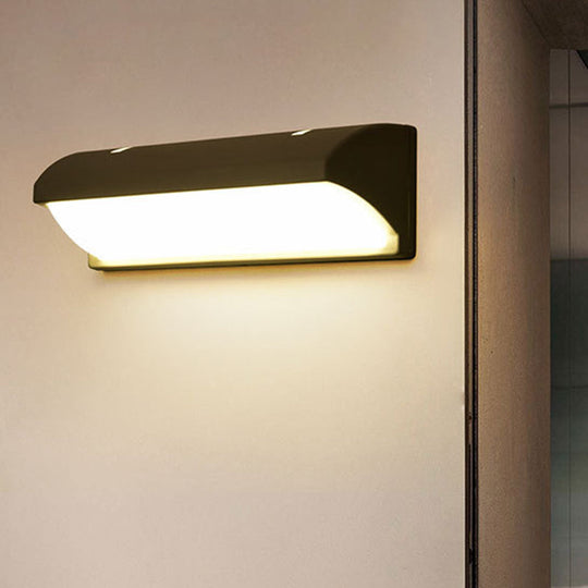 Contemporary Black LED Wall Lamp for Courtyard - Flush Mount Sconce