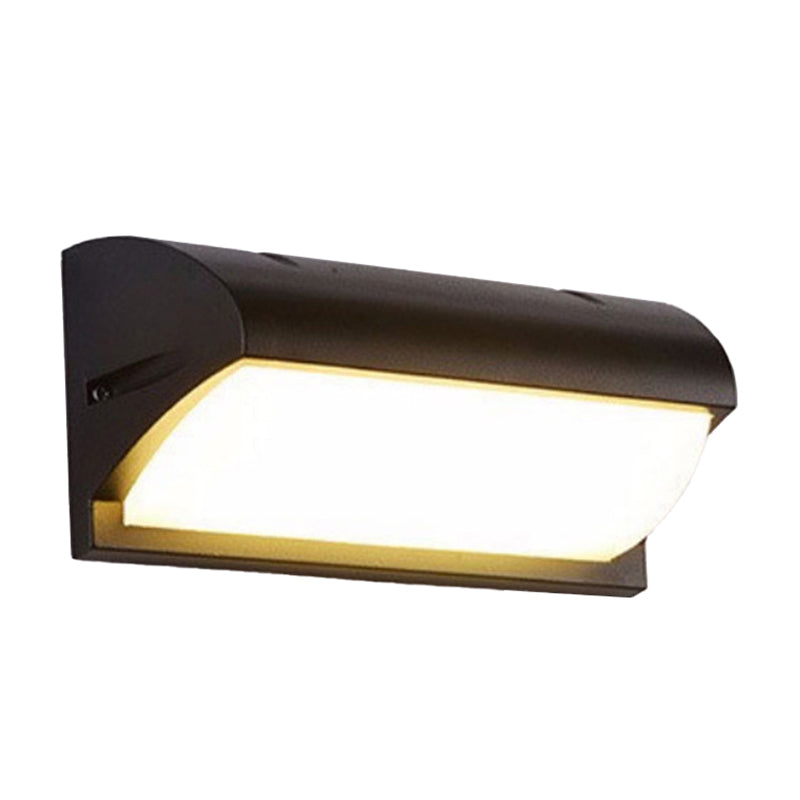 Contemporary Black LED Wall Lamp for Courtyard - Flush Mount Sconce