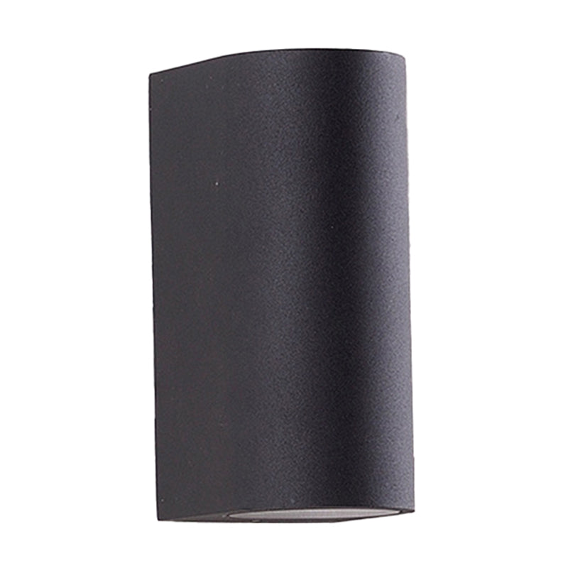 Black Aluminum LED Outdoor Cylinder Wall Light - Minimalist Flush Wall Sconce