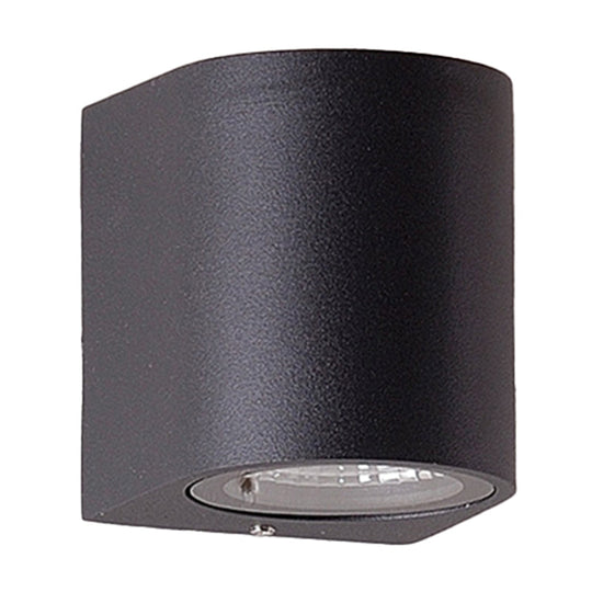 Black Aluminum LED Outdoor Cylinder Wall Light - Minimalist Flush Wall Sconce
