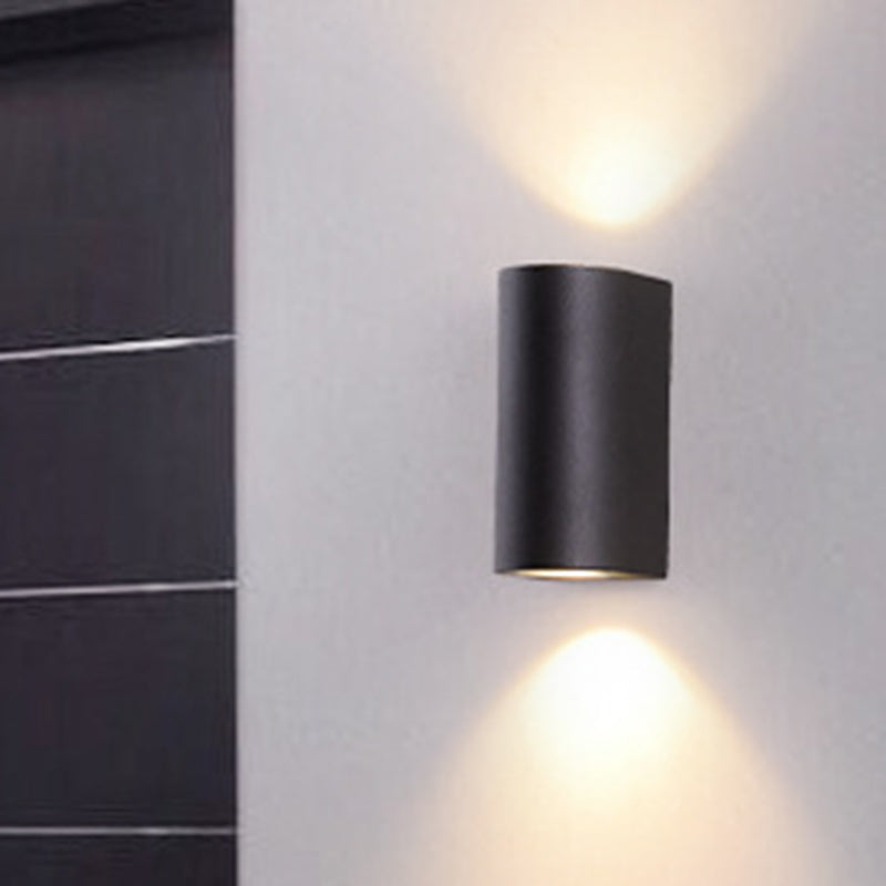 Sleek Metal LED Flush Mount Wall Sconce for Porch - Rectangle, Cylinder, Triangle Shapes - Simplicity design - 1/2-Light - Black Finish