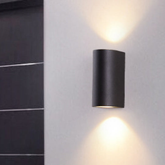 Sleek Metal LED Flush Mount Wall Sconce for Porch - Rectangle, Cylinder, Triangle Shapes - Simplicity design - 1/2-Light - Black Finish