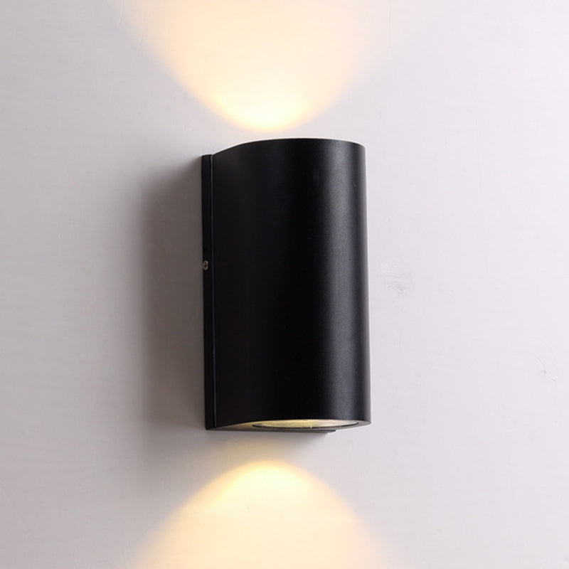 Sleek Metal LED Flush Mount Wall Sconce for Porch - Rectangle, Cylinder, Triangle Shapes - Simplicity design - 1/2-Light - Black Finish