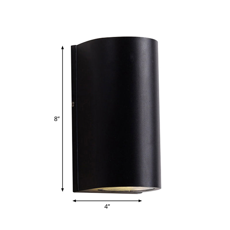 Sleek Metal LED Flush Mount Wall Sconce for Porch - Rectangle, Cylinder, Triangle Shapes - Simplicity design - 1/2-Light - Black Finish