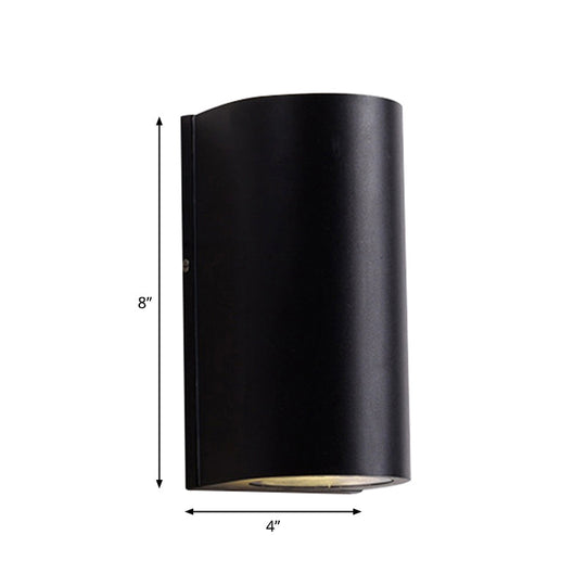 Sleek Metal LED Flush Mount Wall Sconce for Porch - Rectangle, Cylinder, Triangle Shapes - Simplicity design - 1/2-Light - Black Finish