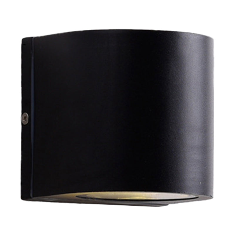 Sleek Metal LED Flush Mount Wall Sconce for Porch - Rectangle, Cylinder, Triangle Shapes - Simplicity design - 1/2-Light - Black Finish
