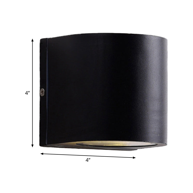 Sleek Metal LED Flush Mount Wall Sconce for Porch - Rectangle, Cylinder, Triangle Shapes - Simplicity design - 1/2-Light - Black Finish