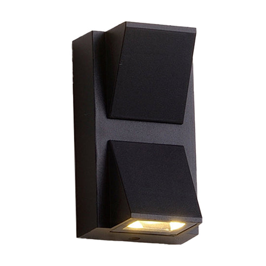 Sleek Metal LED Flush Mount Wall Sconce for Porch - Rectangle, Cylinder, Triangle Shapes - Simplicity design - 1/2-Light - Black Finish