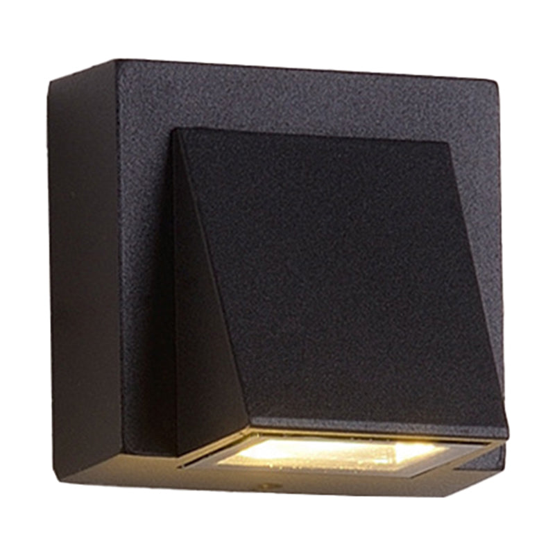 Sleek Metal LED Flush Mount Wall Sconce for Porch - Rectangle, Cylinder, Triangle Shapes - Simplicity design - 1/2-Light - Black Finish