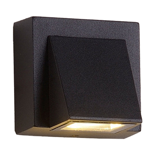 Sleek Metal LED Flush Mount Wall Sconce for Porch - Rectangle, Cylinder, Triangle Shapes - Simplicity design - 1/2-Light - Black Finish
