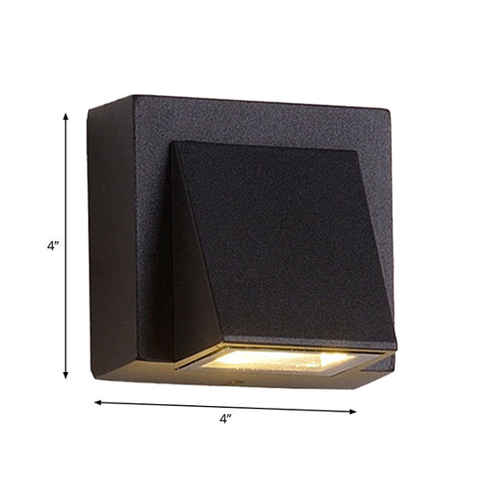 Sleek Metal LED Flush Mount Wall Sconce for Porch - Rectangle, Cylinder, Triangle Shapes - Simplicity design - 1/2-Light - Black Finish