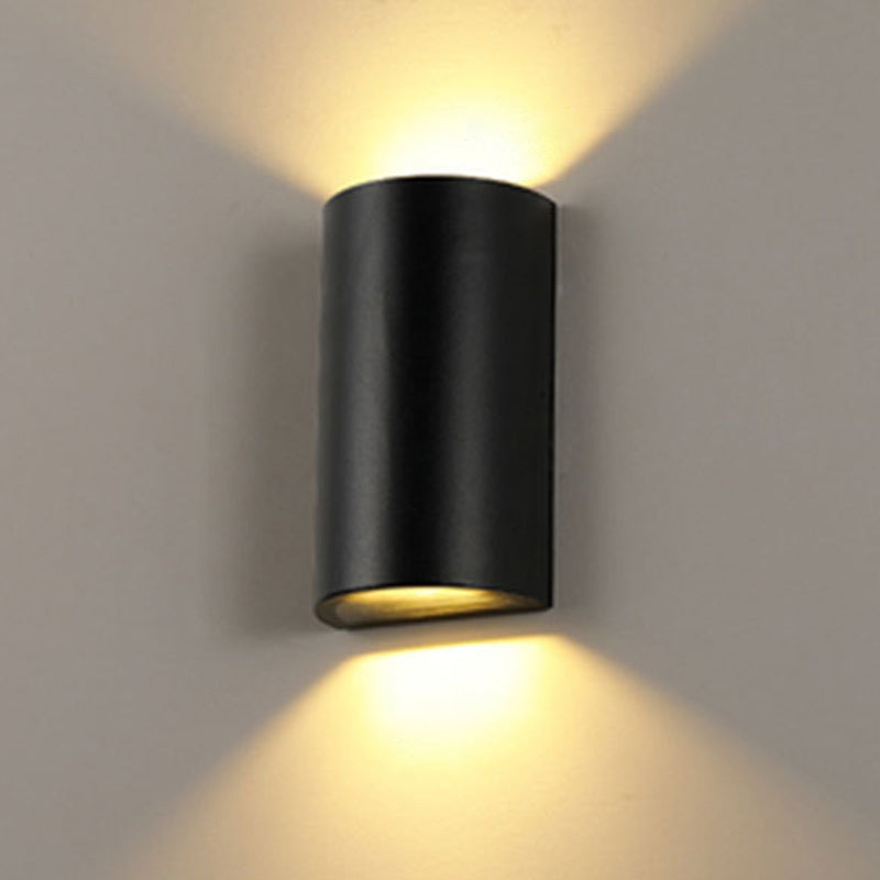 Nordic Metal Black Wall Lamp: Cube/Triangle/Cylinder LED Sconce for Outdoor