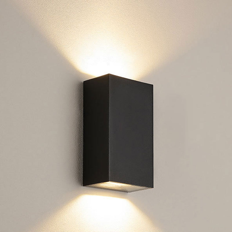 Nordic Metal Black Wall Lamp: Cube/Triangle/Cylinder LED Sconce for Outdoor