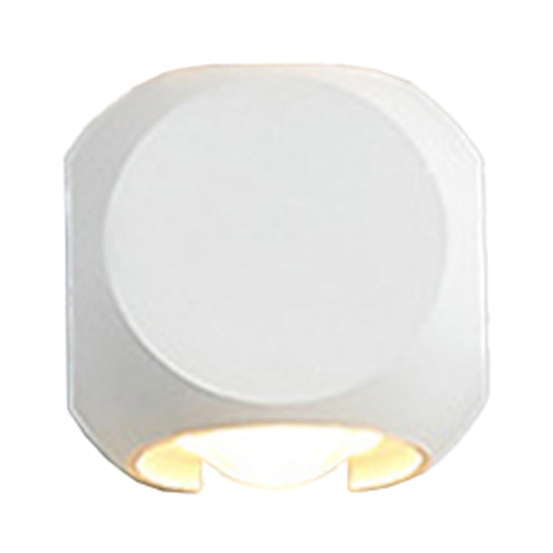 Nordic Aluminum LED Wall Lamp - Mini Cube Wall Washer Sconce for Living Room (2/4-Head) in Black/White