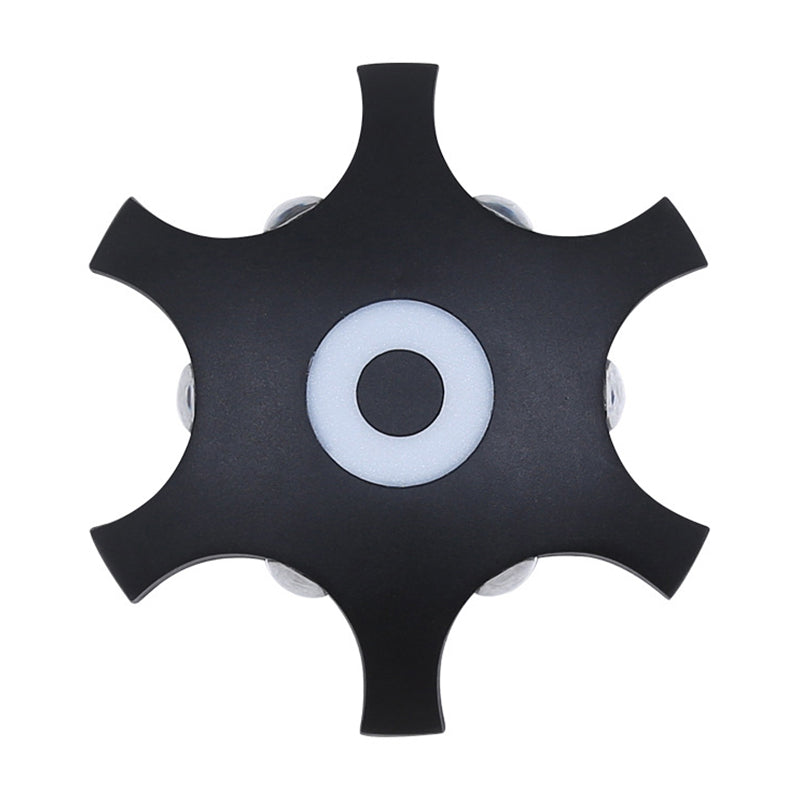 Modern Snowflake Outdoor LED Wall Light- Plastic, 6-Bulb Flush Mount Sconce in Black- Warm/White Light