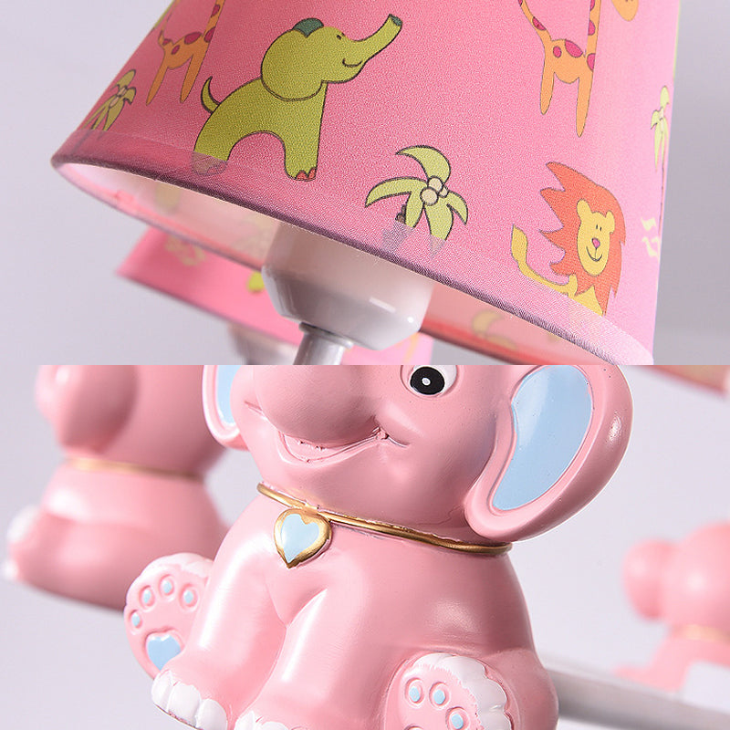 Pink Elephant Ceiling Lamp: Kids Hanging Pendant Light Fixture for Bedroom - 3/5/6/8 Lights, Metal Design