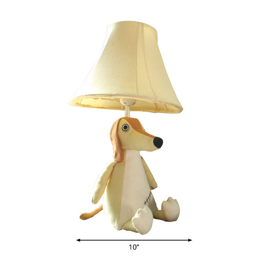 1-Head Cartoon Animal Desk Lamp for Kids' Bedroom - Soft Fabric Reading Light