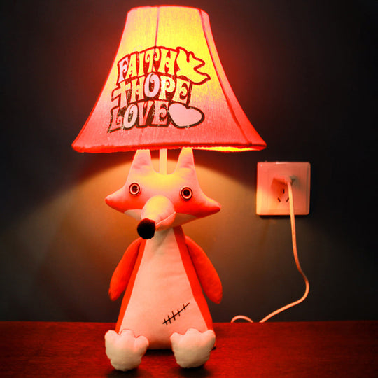 1-Head Cartoon Animal Desk Lamp for Kids' Bedroom - Soft Fabric Reading Light