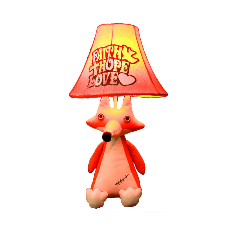1-Head Cartoon Animal Desk Lamp for Kids' Bedroom - Soft Fabric Reading Light