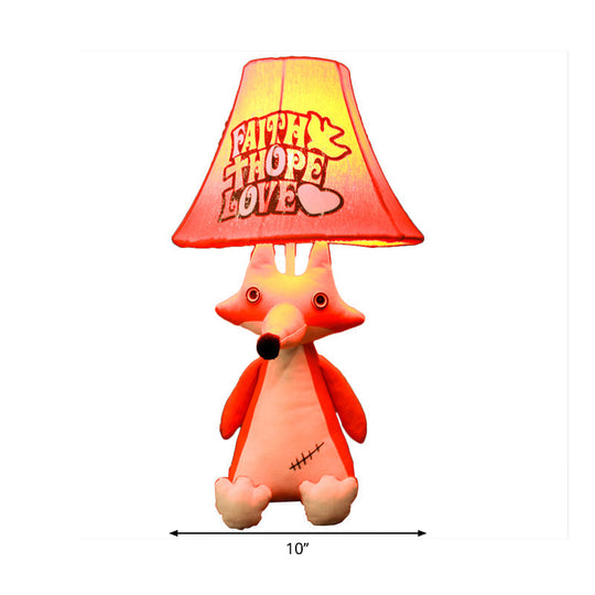 1-Head Cartoon Animal Desk Lamp for Kids' Bedroom - Soft Fabric Reading Light