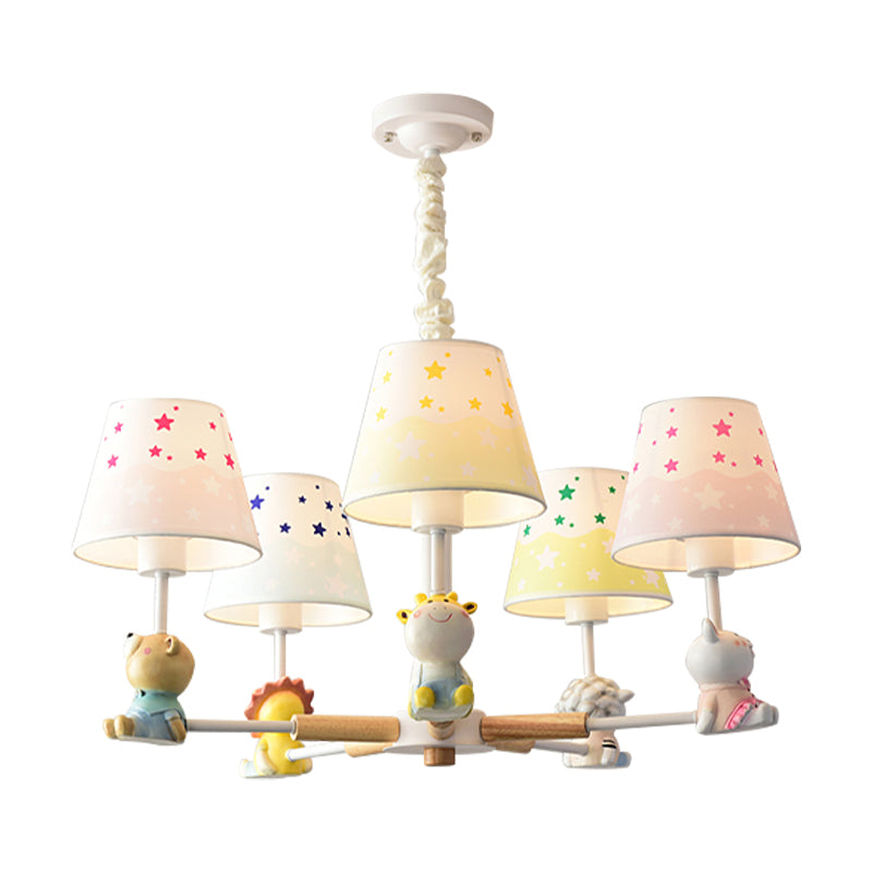 Cartoon Multi-Color Hanging Lamp Fixture - 5-Light Metal Ceiling Lamp for Kid's Bedroom