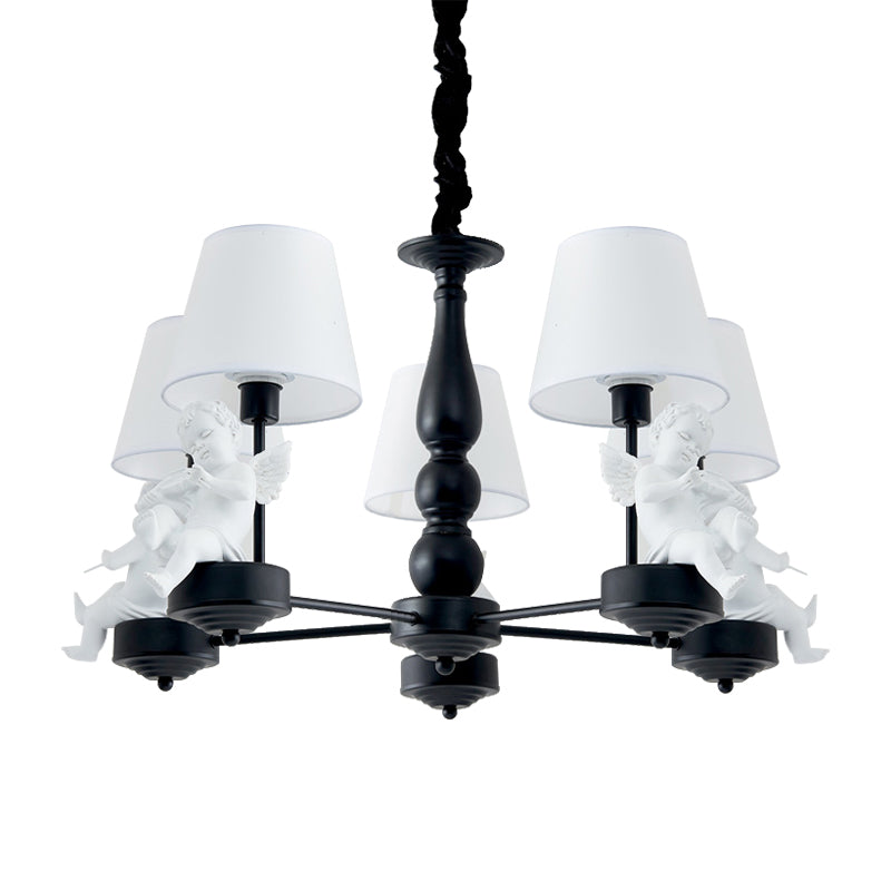 White Angel Ceiling Lamp: Simple Fabric Pendant Light for Living Room