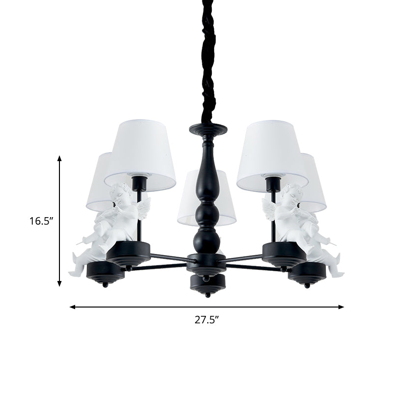 White Angel Ceiling Lamp: Simple Fabric Pendant Light for Living Room